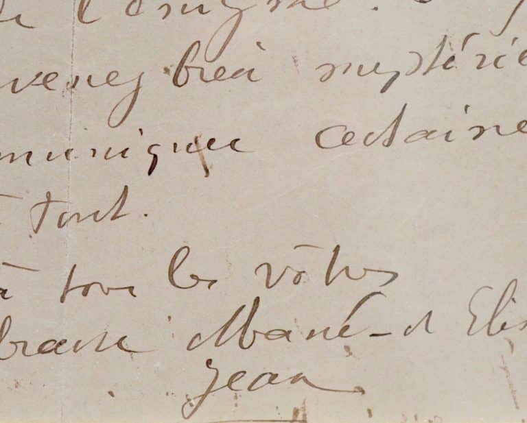 Belle lettre encadrée du jeune député Jean Jaurès