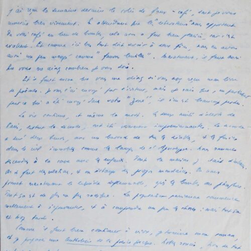 Lettre de 1944 de Brasillach évoquant le bombardement de Paris et les Américains – vue 2