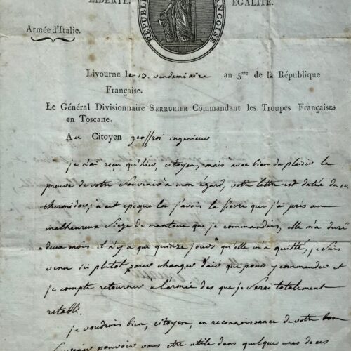 Le général Sérurier se remet du siège de Mantoue, durant la campagne d'Italie – vue 2