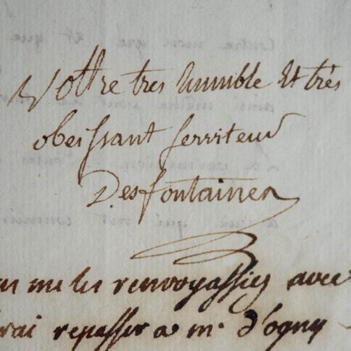 Lettre du botaniste René Louiche Desfontaines au comte d'Angiviller