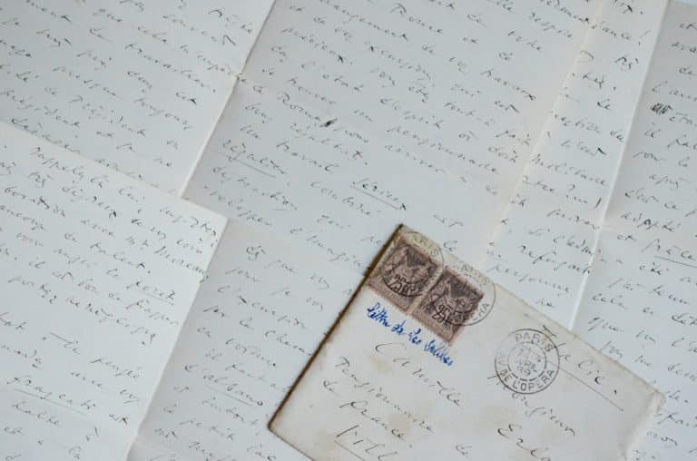 Longue lettre de 12 pages de Léo Delibes à Camille Erlanger, à la villa Médicis