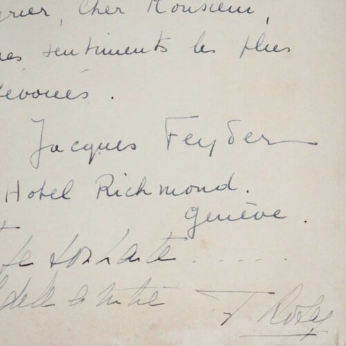 Lettre de Jacques Feyder et Françoise Rosay au sujet d'un sketch