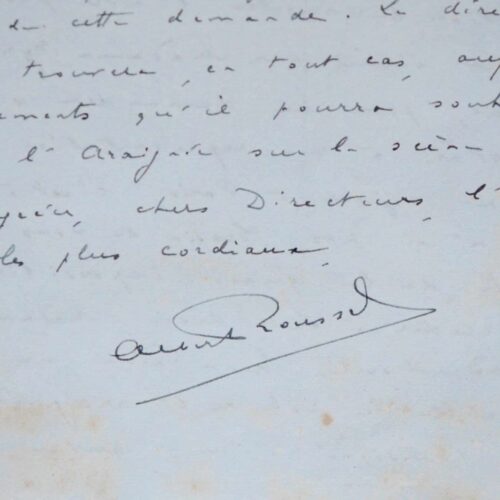 Lettre d'Albert Roussel au sujet du Festin de l'Araignée