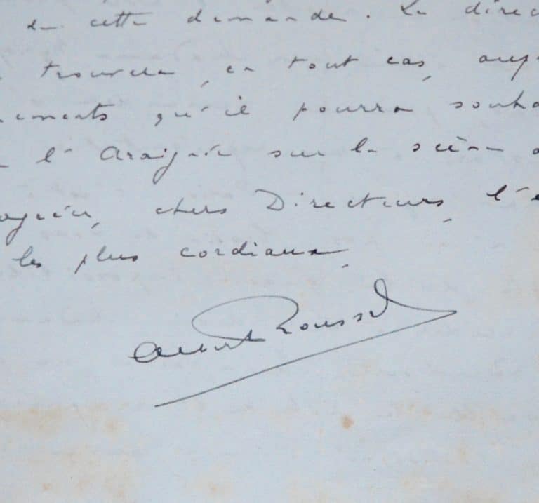 Lettre d&rsquo;Albert Roussel au sujet du Festin de l&rsquo;Araignée