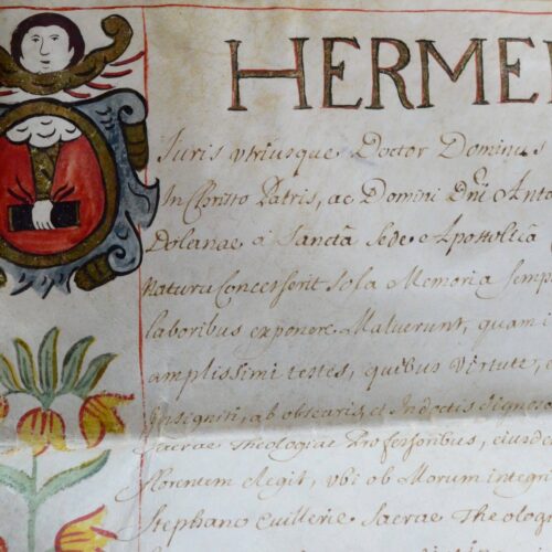 Diplôme de théologie de l'Université de Dole pour Jean-Charles de Vaudrey