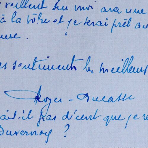Trois lettres du compositeur Jean Roger-Ducasse