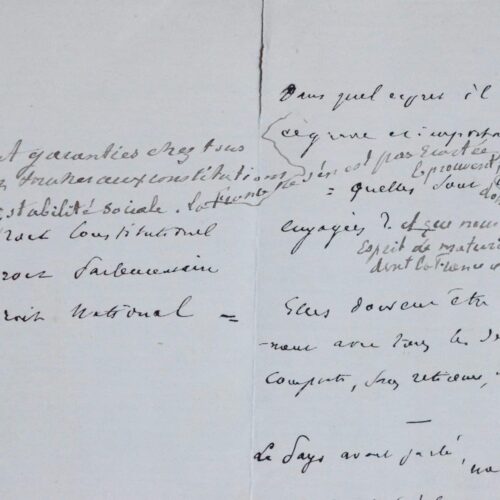 Manuscrit de travail du discours de Gambetta prononcé lors de sa réélection
