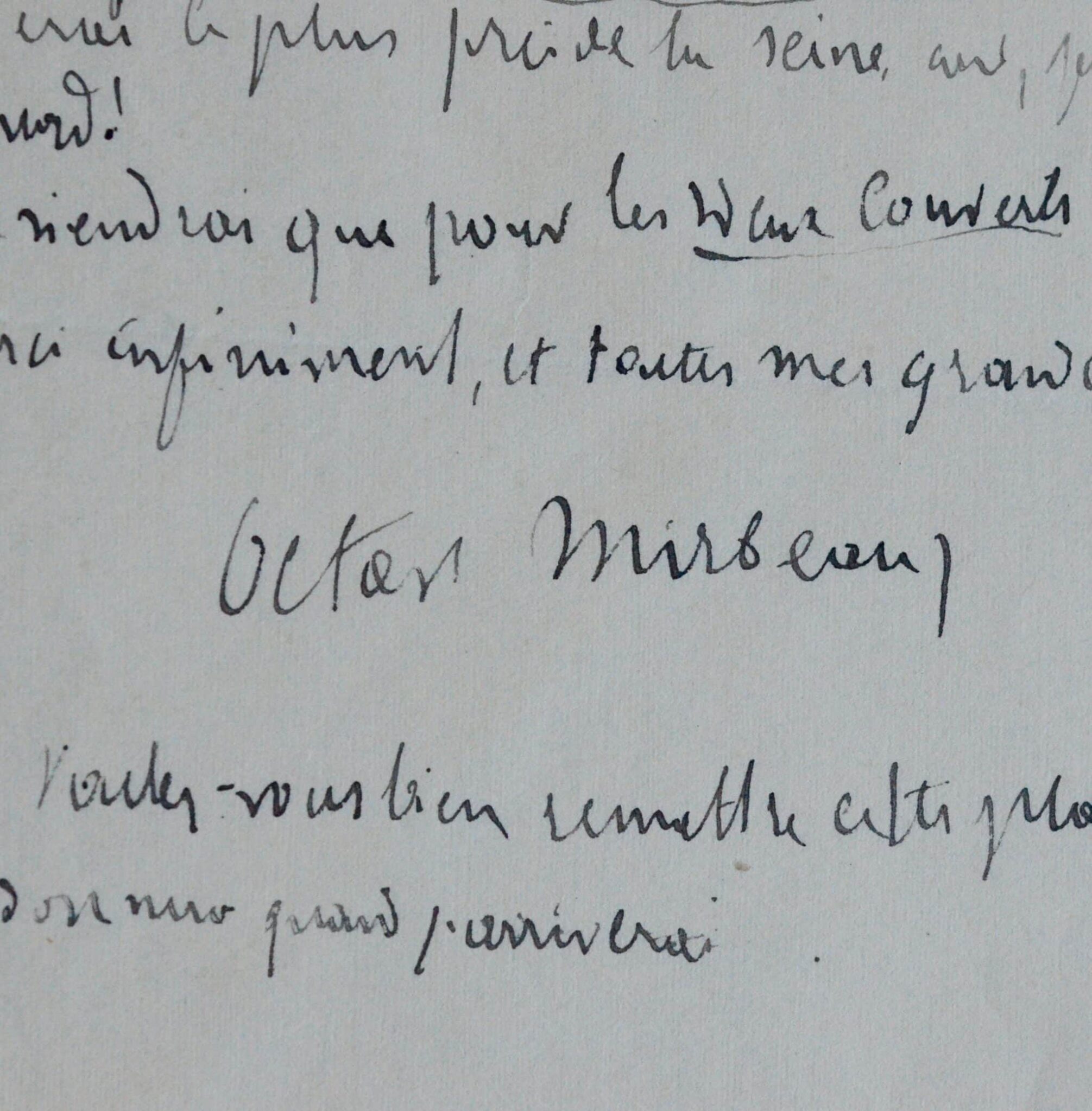 Octave Mirbeau, devenu sourd, veut aller voir Deux Couverts, de Guitry