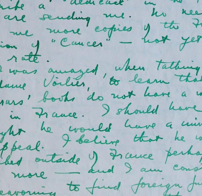 Henry Miller évoque ses livres, ses éditeurs, ses amis, la situation en Europe