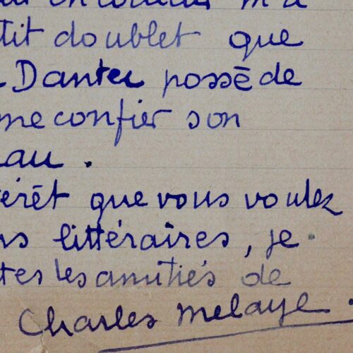 Deux courriers du poète Charles Melaye