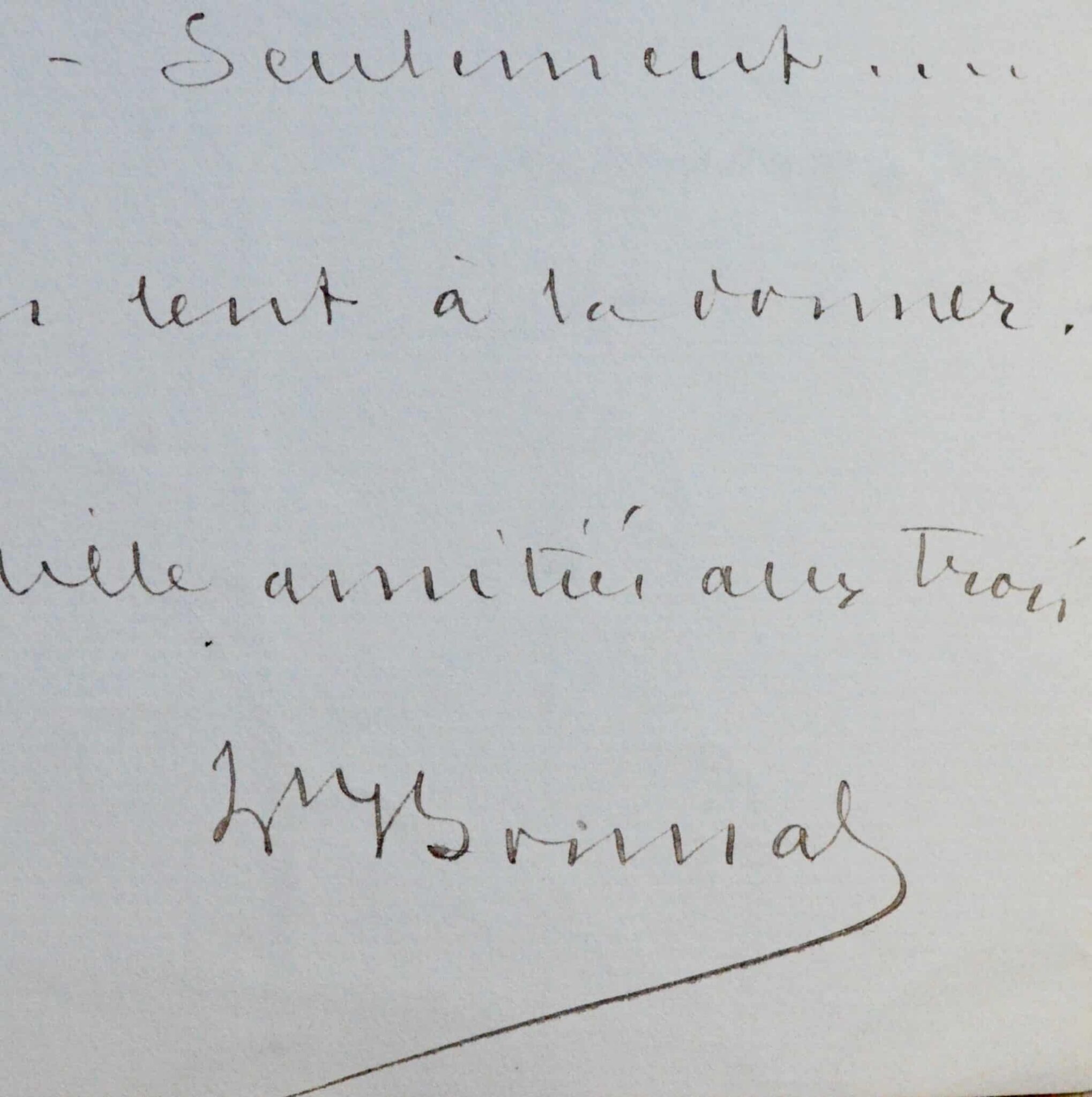 Lettre de Léon Bonnat à Lapierre, directeur du Nouvelliste de Rouen