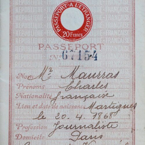 Passeport de Charles Maurras, pour les années 1937 à 1943