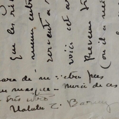 Belle lettre de Natalie Clifford Barney à Rachilde évoquant son portrait par Romaine Brooks