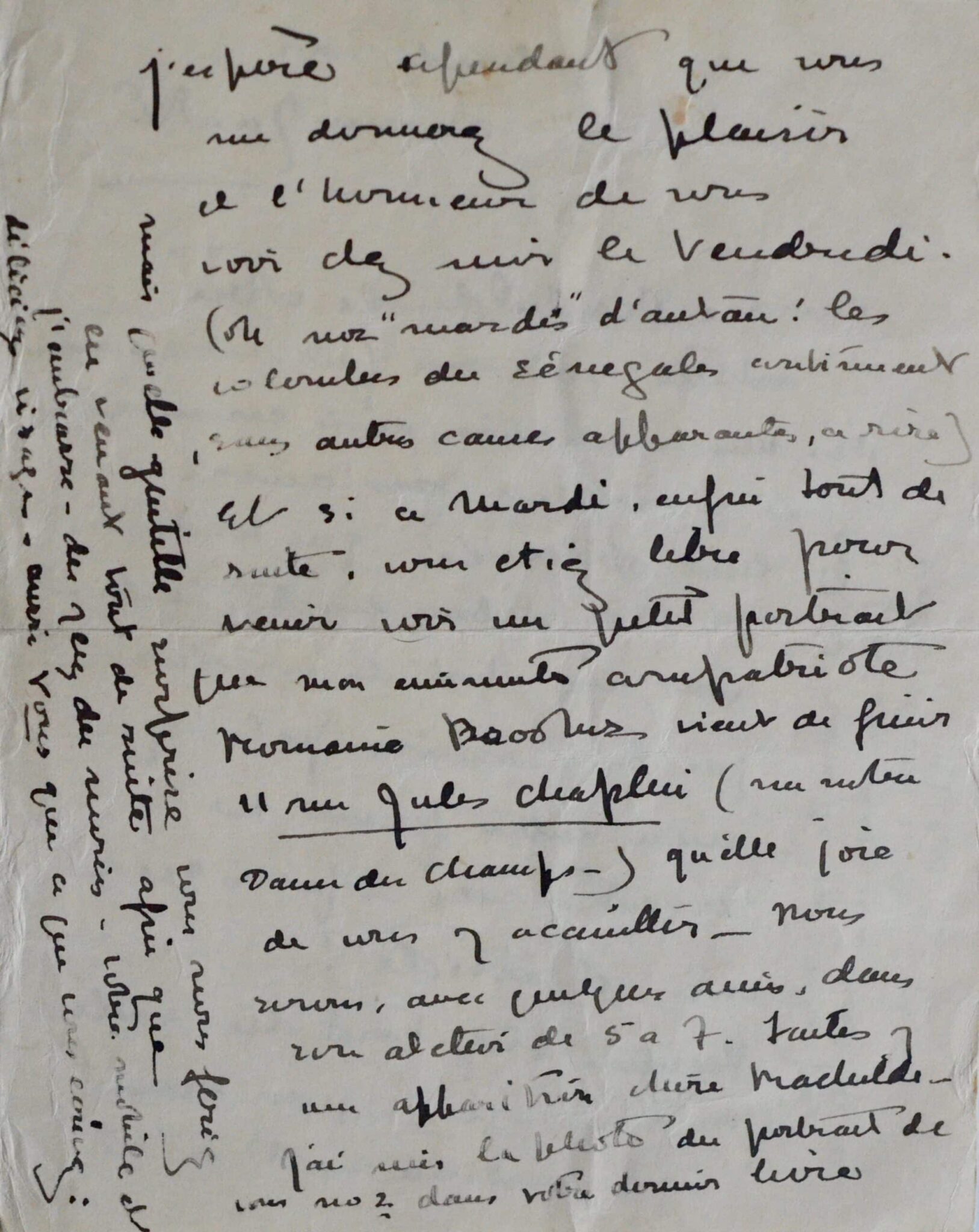 Belle lettre de Natalie Clifford Barney à Rachilde évoquant son portrait par Romaine Brooks – vue 3 Belle lettre de Natalie Clifford Barney à Rachilde évoquant son portrait par Romaine Brooks – vue 3