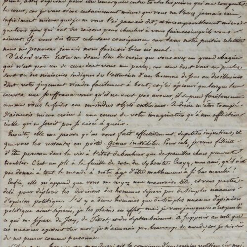 Très belle lettre de Charles Nodier sur l'amitié, la Révolution et Napoléon – vue 2