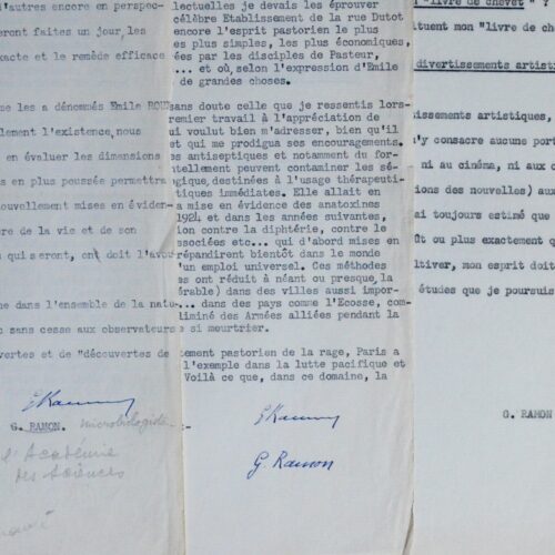 Gaston Ramon : la microbiologie, les ultra-virus, le docteur Roux, etc.