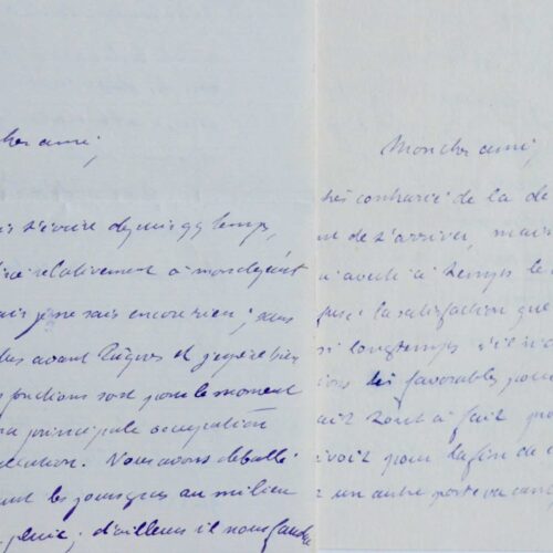 Ensemble de deux lettres du physicien Lucien Poincaré