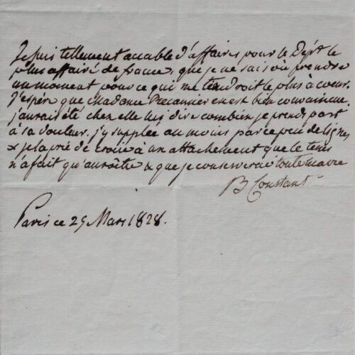 Benjamin Constant assure son attachement éternel à Juliette Récamier – vue 2