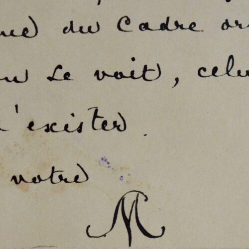 Délicieuse carte de Mallarmé à son ami Lucien Muhlfeld après la publication de Vers et prose