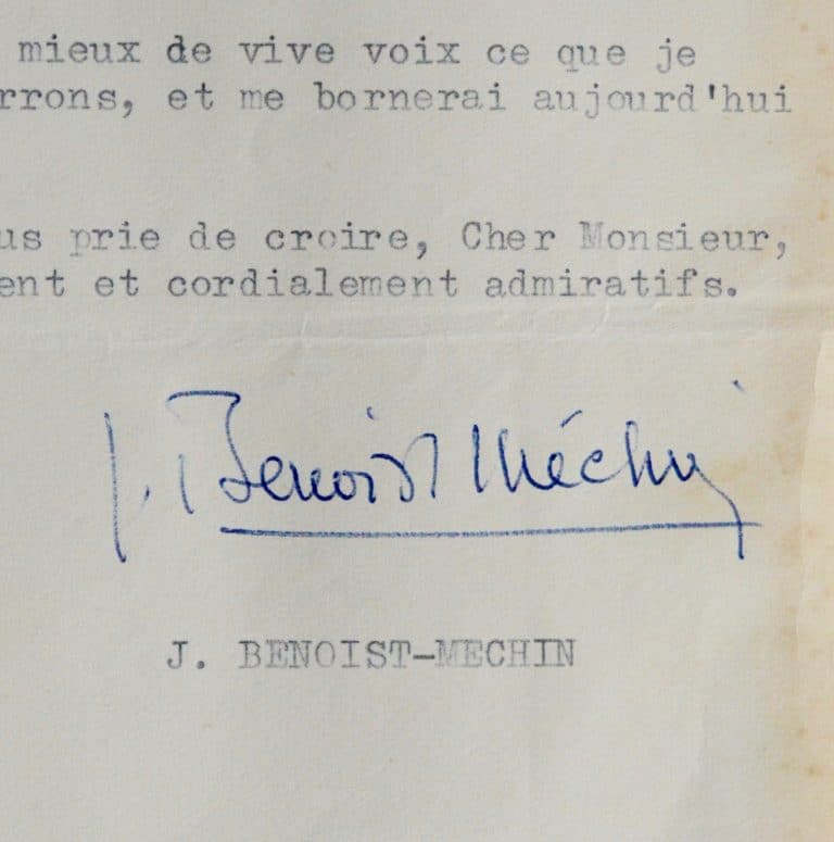 Benoist-Méchin « avoir été condamné à mort et avoir passé dix ans en prison sont les seuls points de repères qui me restent »