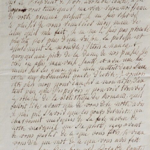 Dense et belle lettre du poète Lorrain François-Antoine Devaux, au comte de Tressan – vue 2