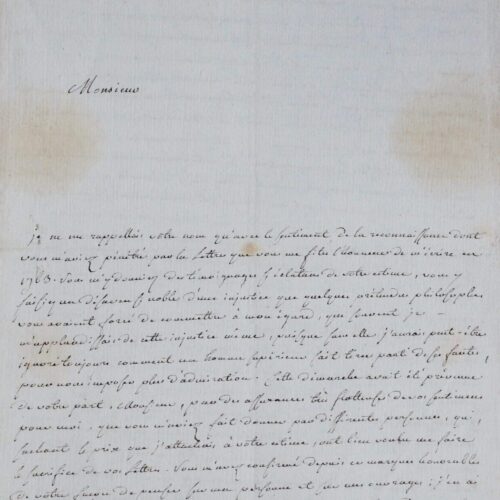 Virulente lettre de Charles Palissot de Montenoy sur les Philosophes – vue 2