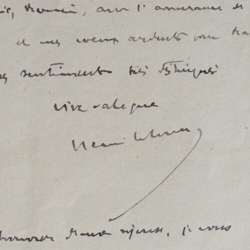 Lettre de l'antisémite Henri Labroue, rédigée de la prison de Fresnes