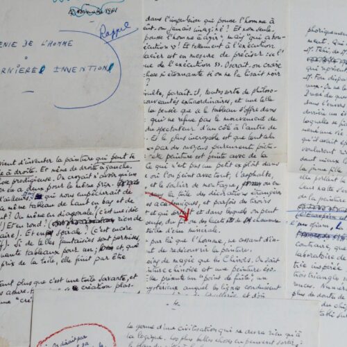 Manuscrit satyrique d'Alexandre Vialatte : "Génie de l'homme - La dernière invention" – vue 2