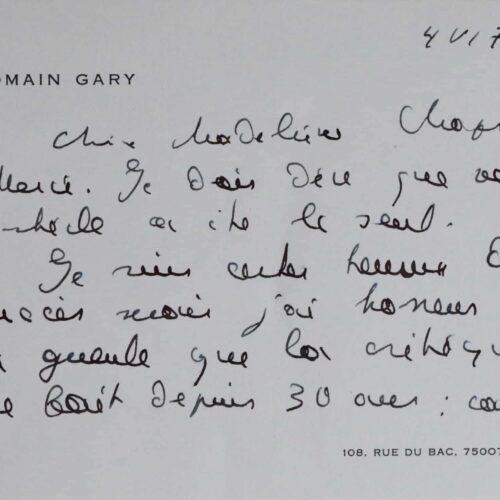 Romain Gary a "horreur de la gueule que la critique me fait depuis 30 ans" – vue 2