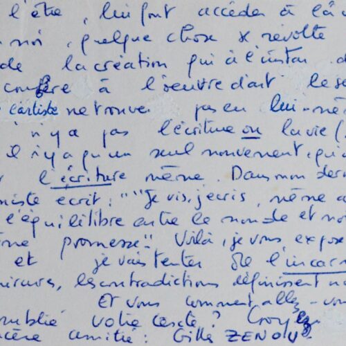 Belles et rares lettres de l'écrivain Gilles Zenou, mort prématurément