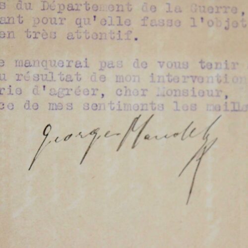 Georges Mandel recommande chaudement un sous-officier