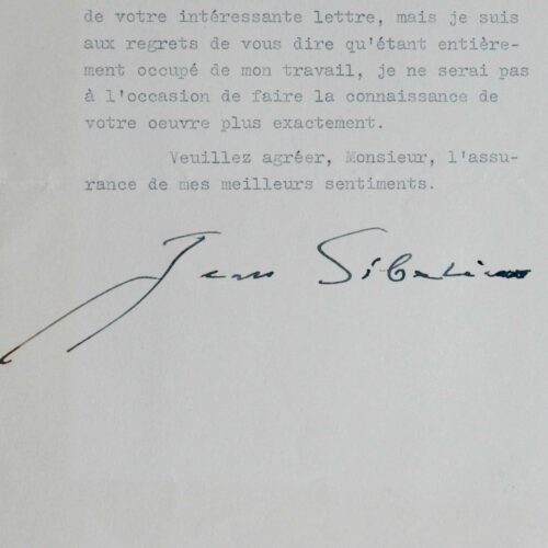 Le compositeur finlandais Jean Sibelius ne peut répondre à une sollicitation