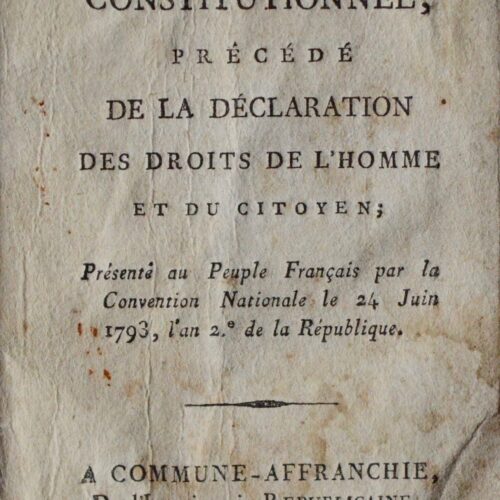 Acte constitutionnel précédé de la Déclaration des Droits de l'Homme et du citoyen