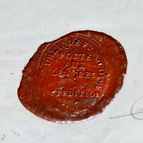 Certificat de probité délivré par l'administration des Postes sous la Révolution