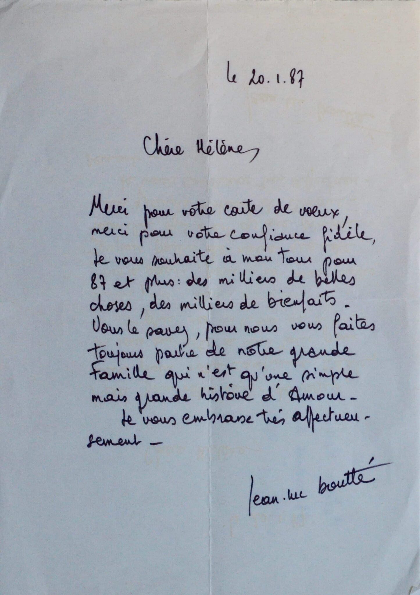 Lettre de Jean-Luc Boutté de la Comédie française – vue 2 Lettre de Jean-Luc Boutté de la Comédie française – vue 2