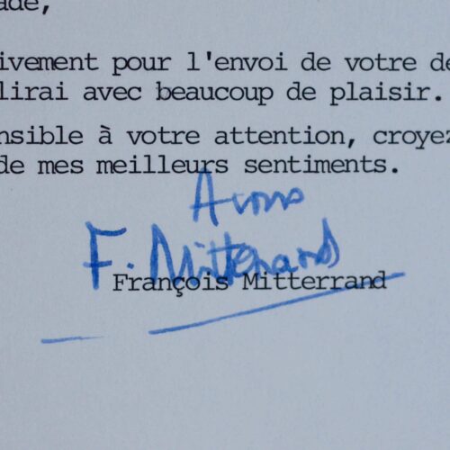 Les remerciements du président Mitterrand