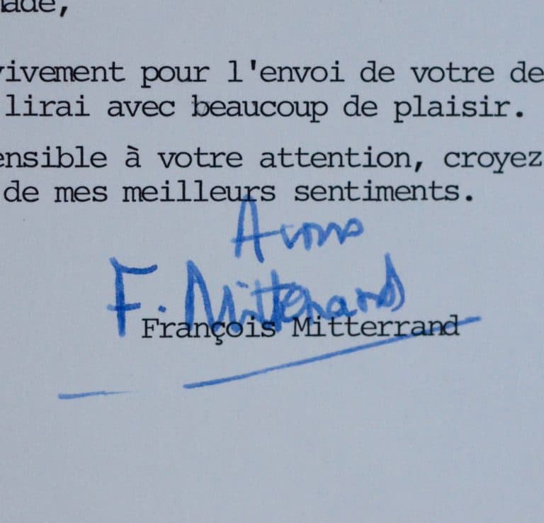 Les remerciements du président Mitterrand