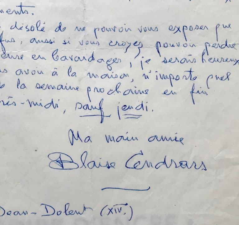 Blaise Cendrars renonce à écrire une Histoire des grands aventuriers