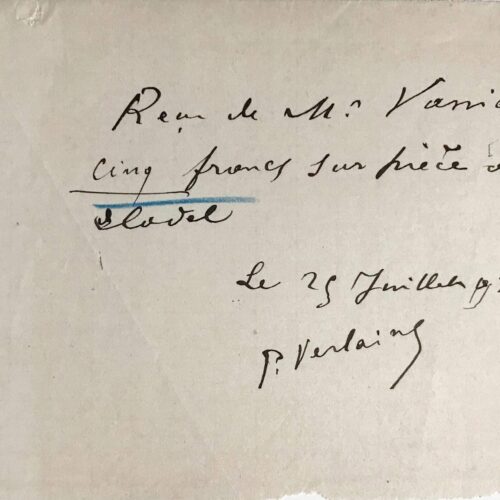 Verlaine reçoit de Vanier cinq francs pour son hommage à Cladel – vue 2
