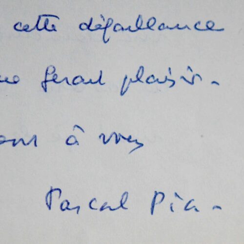 Importante correspondance de Pascal Pia à propos de Jarry et de son édition à la Pléiade