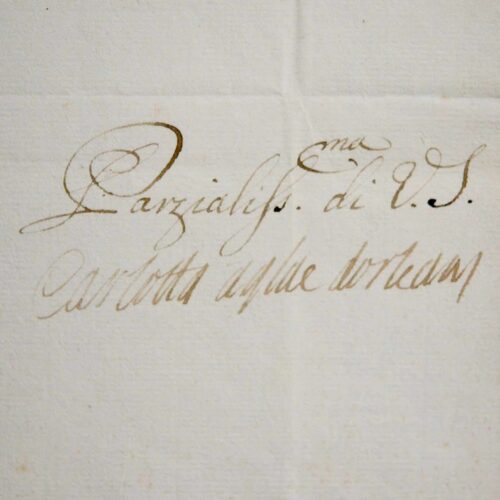 Lettre de Charlotte-Aglaë d'Orléans, duchesse de Modène, à Paolo Zambeccari