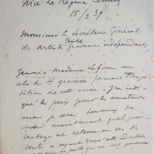 Matisse envoie 4 estampes de son exposition – vue 2
