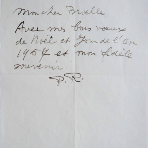 Les voeux de Pierre Reverdy au peintre Roger Brielle, pour l'année 1957 – vue 2