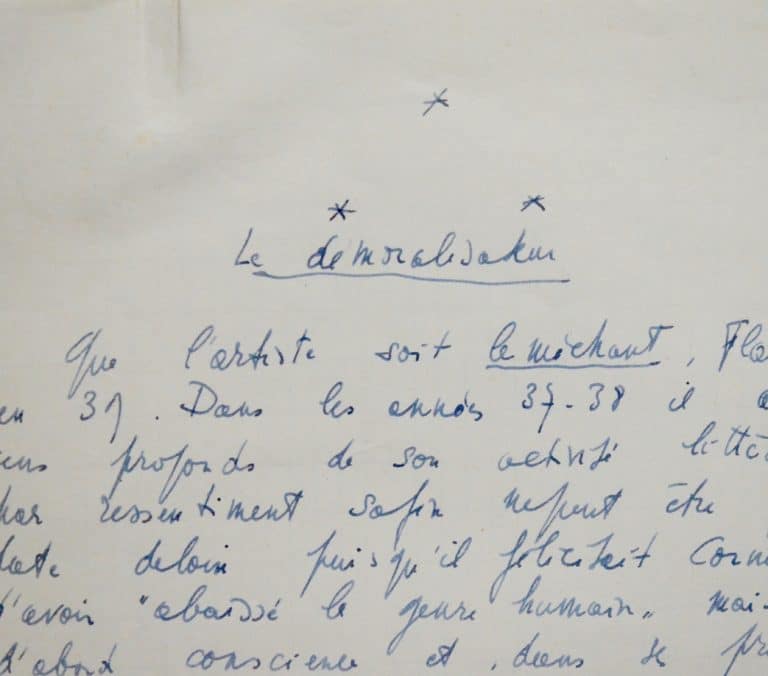Sartre analyse Flaubert et son ressentiment, prenant exemple sur Madame Bovary