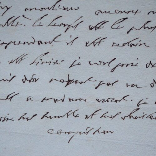 Rare lettre de l'académicien Campistron, écrite du camp de Condé