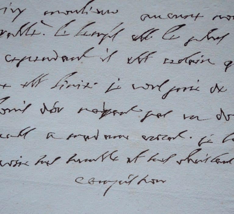 Rare lettre de l&rsquo;académicien Campistron, écrite du camp de Condé