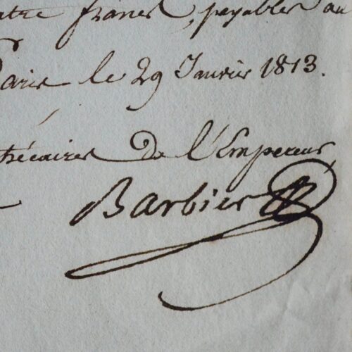 Livraison de 4 ex. avant la lettre du Musée Napoléon à la bibliothèque de l'Empereur
