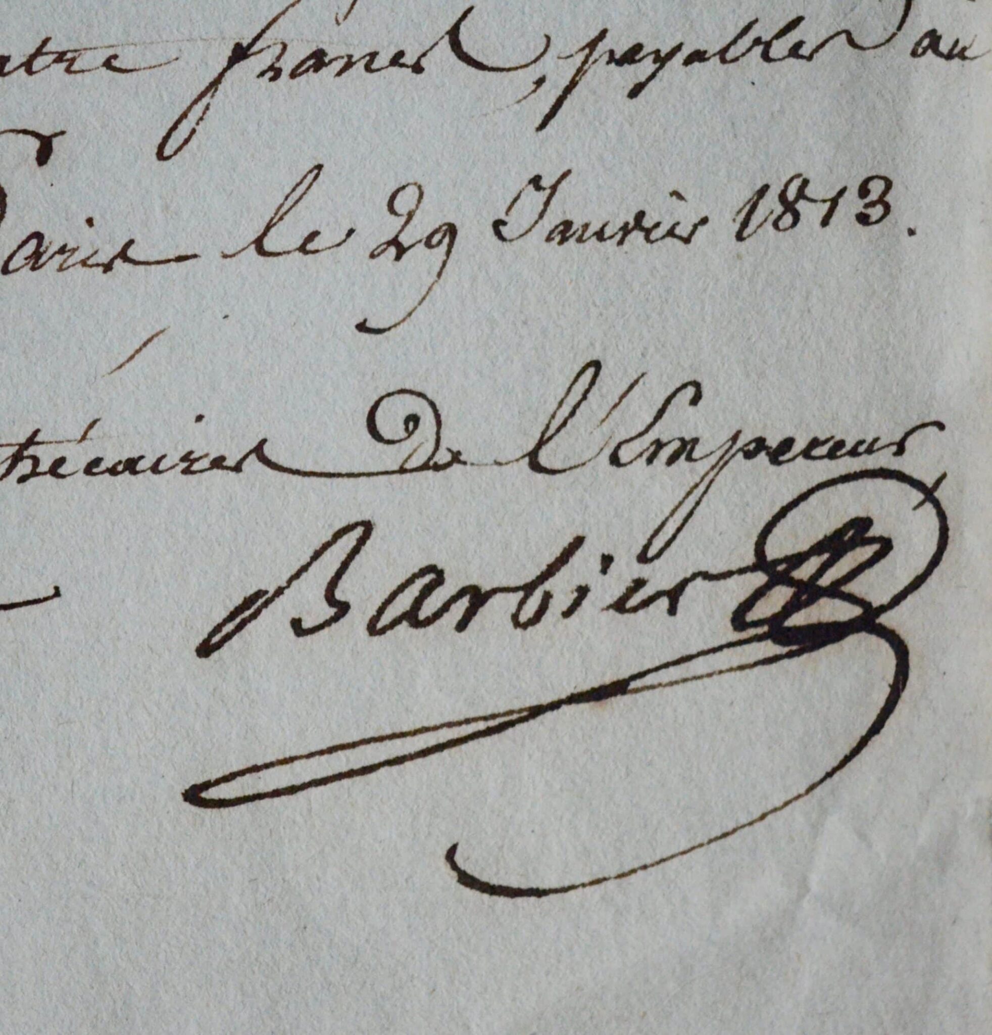 Livraison de 4 ex. avant la lettre du Musée Napoléon à la bibliothèque de l’Empereur