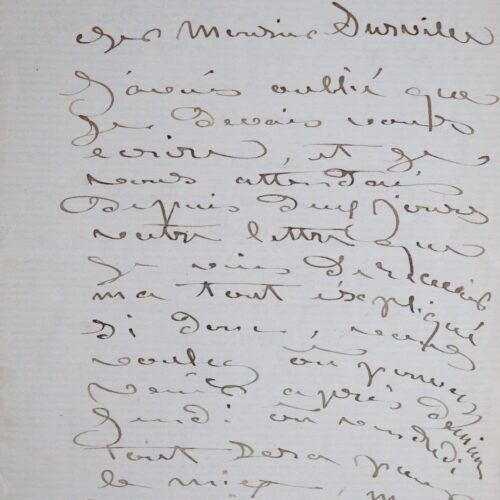 Depuis By, Rosa Bonheur écrit à son grand ami le collectionneur Surville – vue 2
