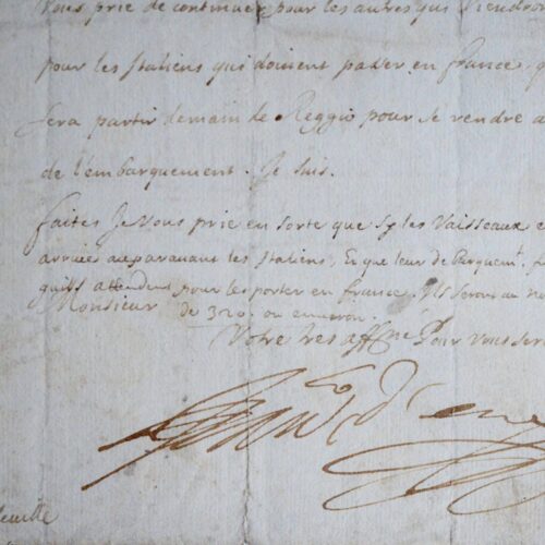 François Ier d'Este, duc de Modène, applaudit au débarquement de troupes